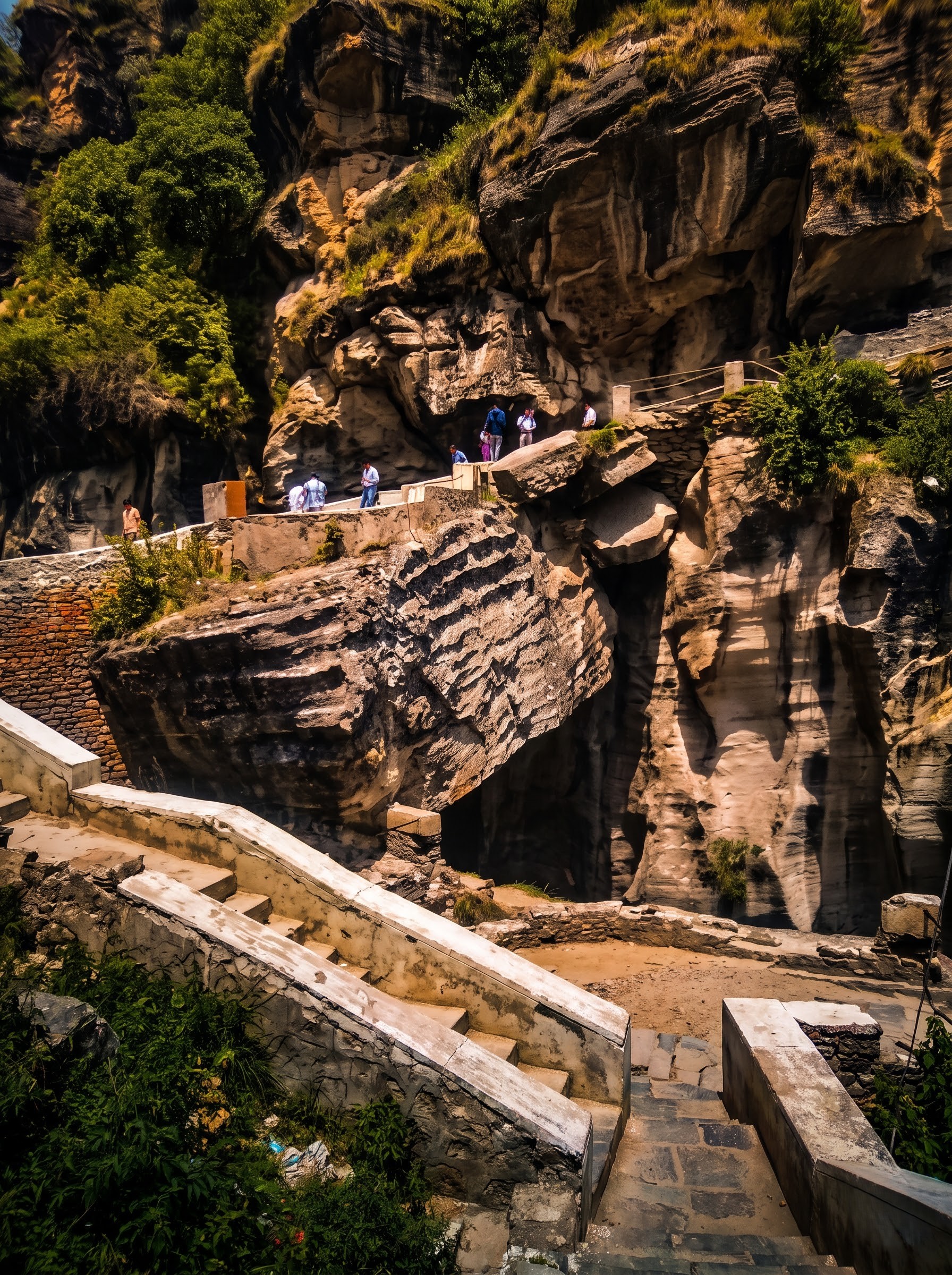 Bheem Pul natural stone bridge over Saraswati river